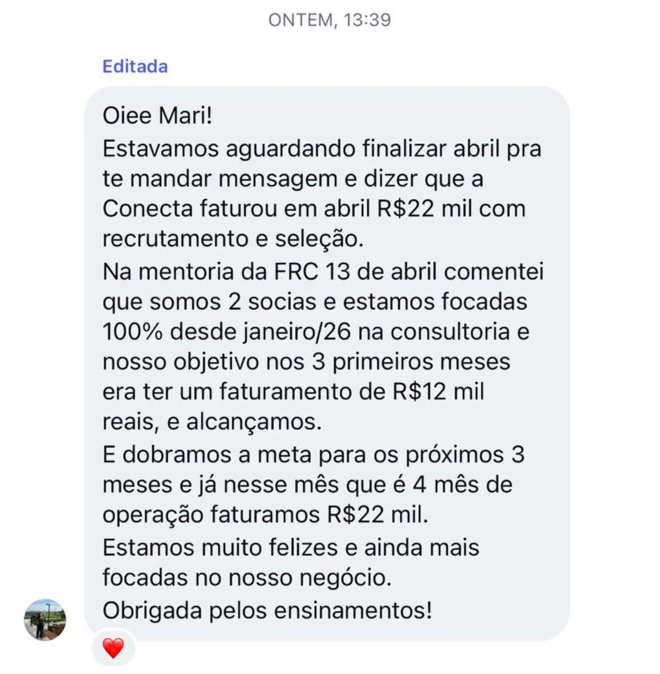 Depoimento de aluna do Profissão RH em Dobro