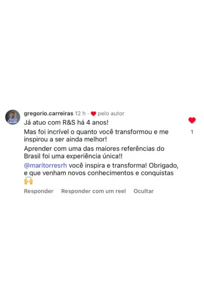 Depoimento de aluna do RH em Dobro