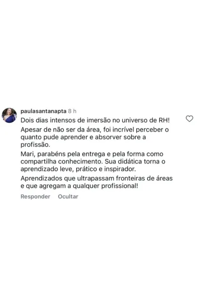 Depoimento de aluna do RH em Dobro
