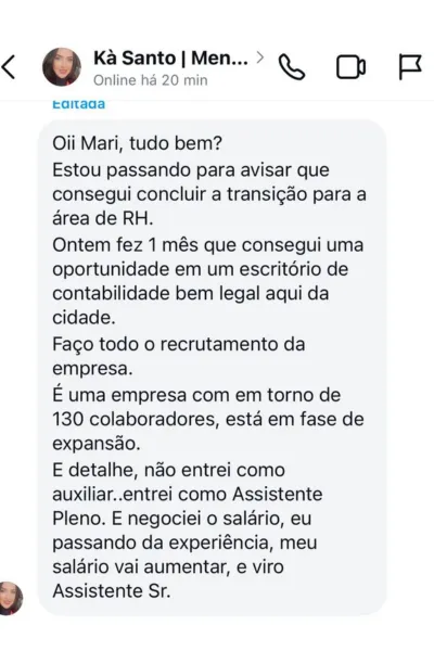 Depoimento de aluna do RH em Dobro