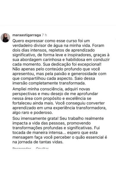 Depoimento de aluna do RH em Dobro