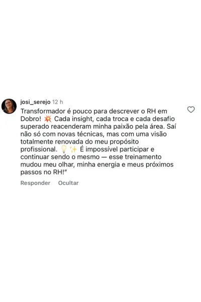 Depoimento de aluna do RH em Dobro