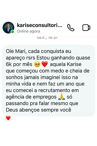 Depoimento de aluna do RH em Dobro