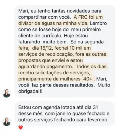 Depoimento de aluna do RH em Dobro
