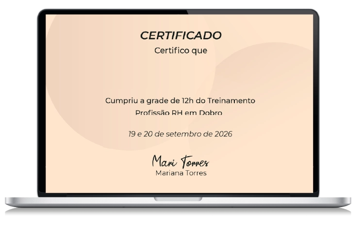 Certificado de 12 horas de treinamento.