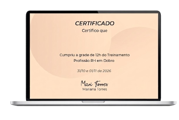 Certificado do Profissão RH em Dobro