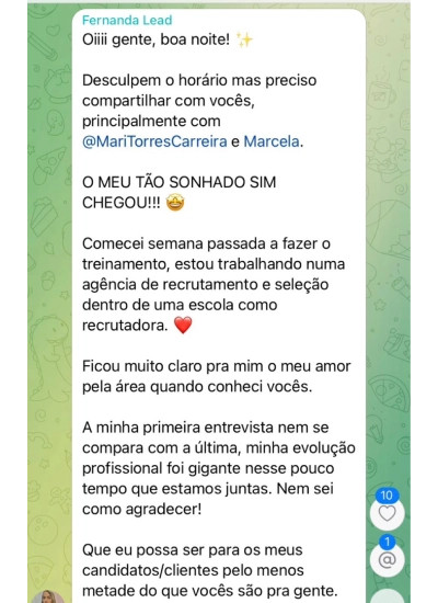 Depoimento de aluna