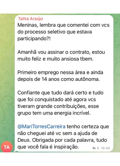 Depoimento de aluna