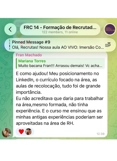 Depoimento de aluna