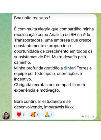 Depoimento de aluna