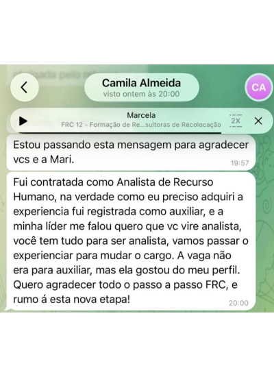 Depoimento de aluna